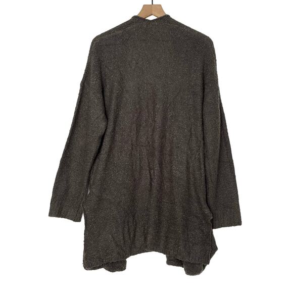 Umgee Gray Oversized Relax Fit Textured Knit Open Cardigan Women's Medium - Picture 2 of 10